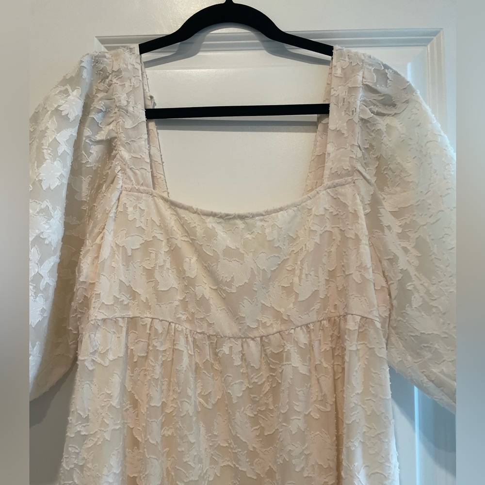 Lush Mini White Floral Dress